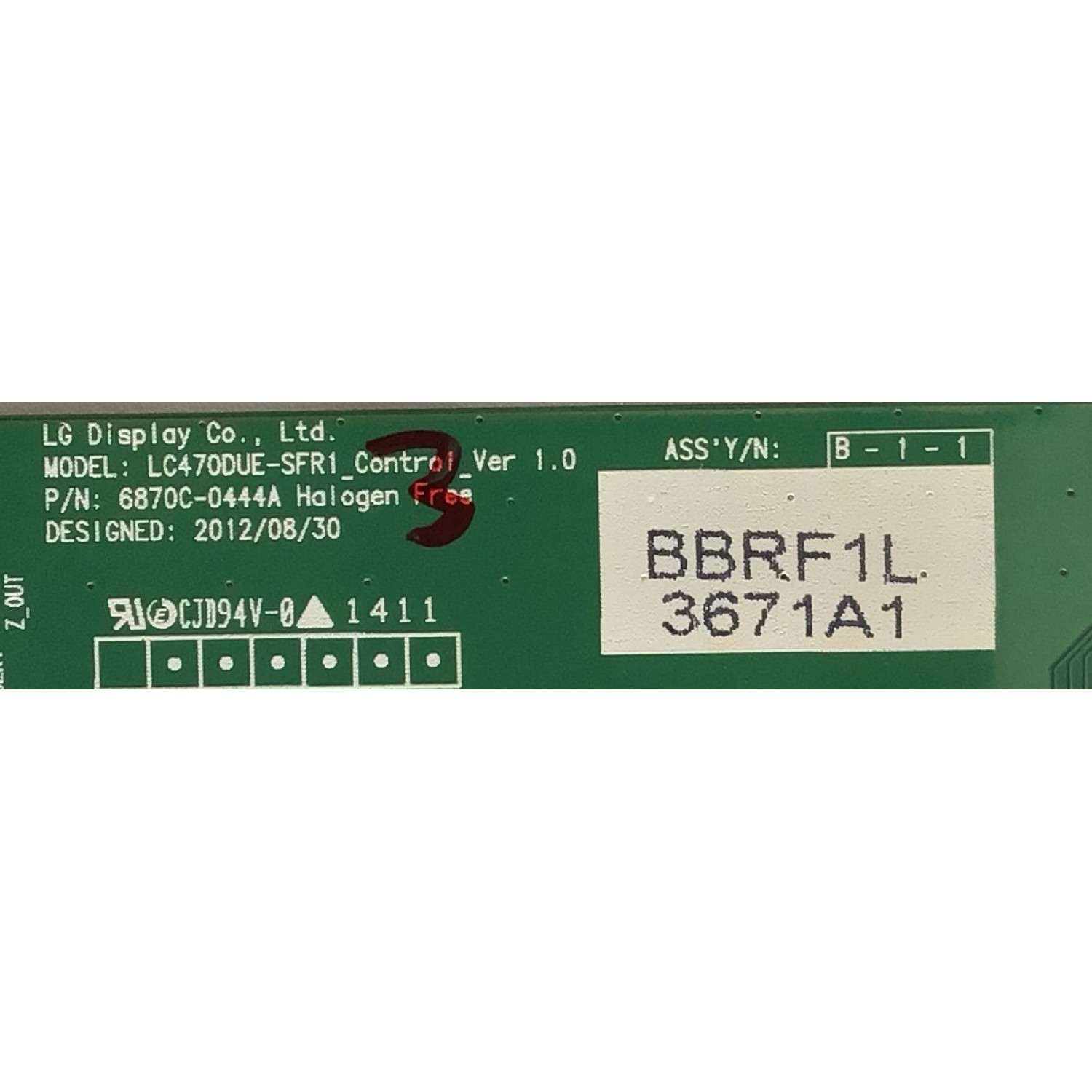 KIT DE TARJETAS PARA TV LG / MAIN EBT62359732 / EAX65049107(1.0) / FUENTE EAY62810801 / EAX64905501(2.0) / T-CON 6871L-3671A / 6870C-0444A / PANEL LC470DUE (SF)(R1) / MODELO 47LN5400-UA.BUSQLJR - Imagen 2